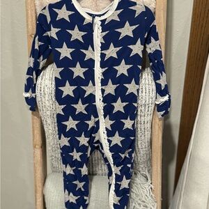 KicKee Pants Starry Blue and White Romper 12-18m